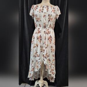 J for Justify White Floral High Low Dress